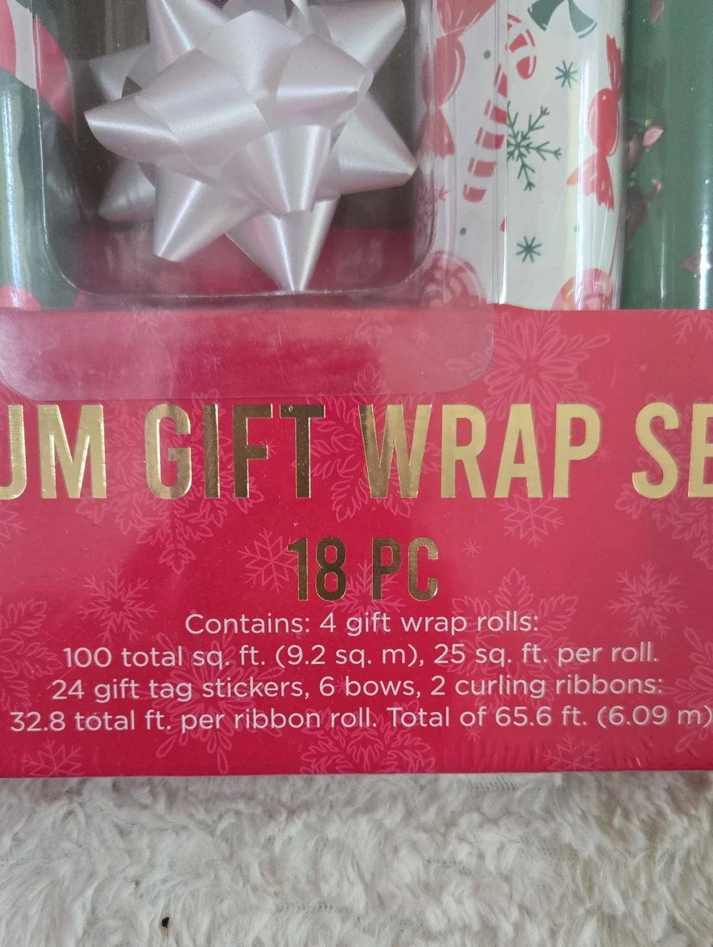 Premium Red & Gold Gift Wrap Set - 18 Pc Holiday Wrapping Kit